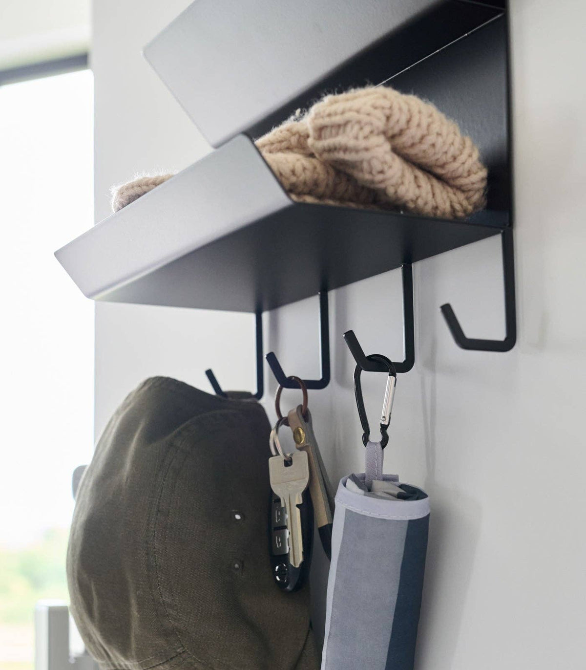 Magnetic Steel Entryway Organizer - Matte Black