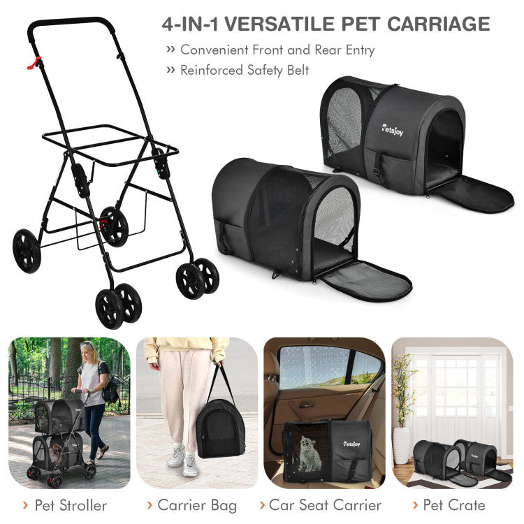 4-in-1 Multifunctional Double Pet Stroller