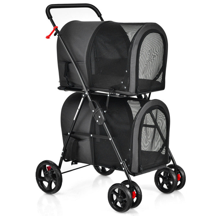 4-in-1 Multifunctional Double Pet Stroller