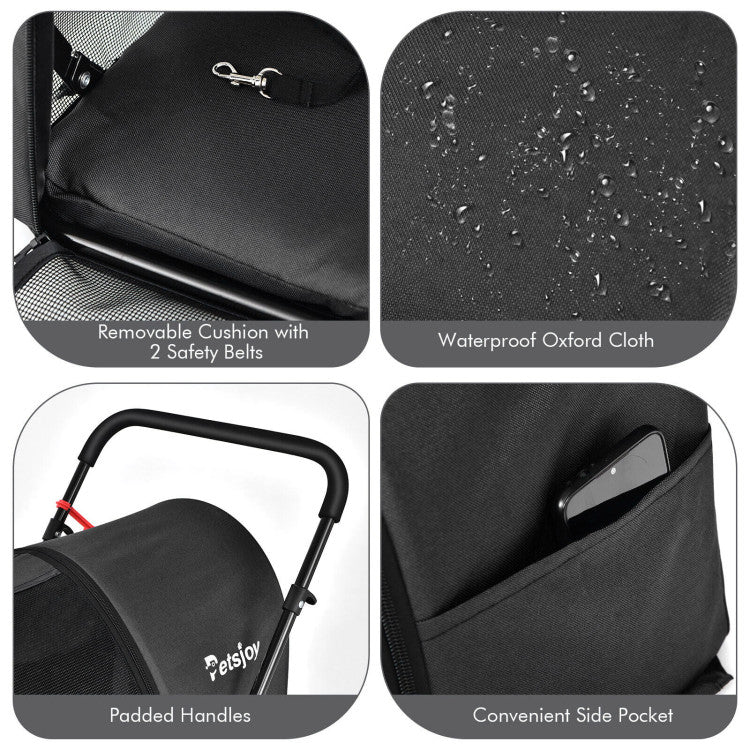 4-in-1 Multifunctional Double Pet Stroller