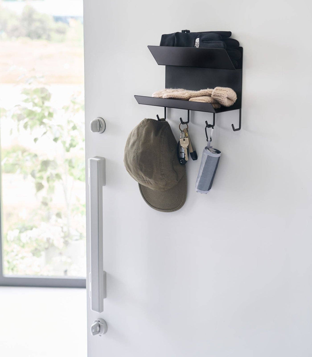 Magnetic Steel Entryway Organizer - Matte Black