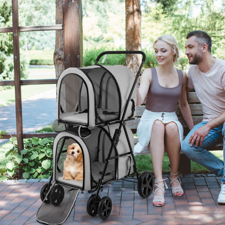 4-in-1 Multifunctional Double Pet Stroller