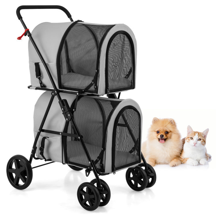 4-in-1 Multifunctional Double Pet Stroller