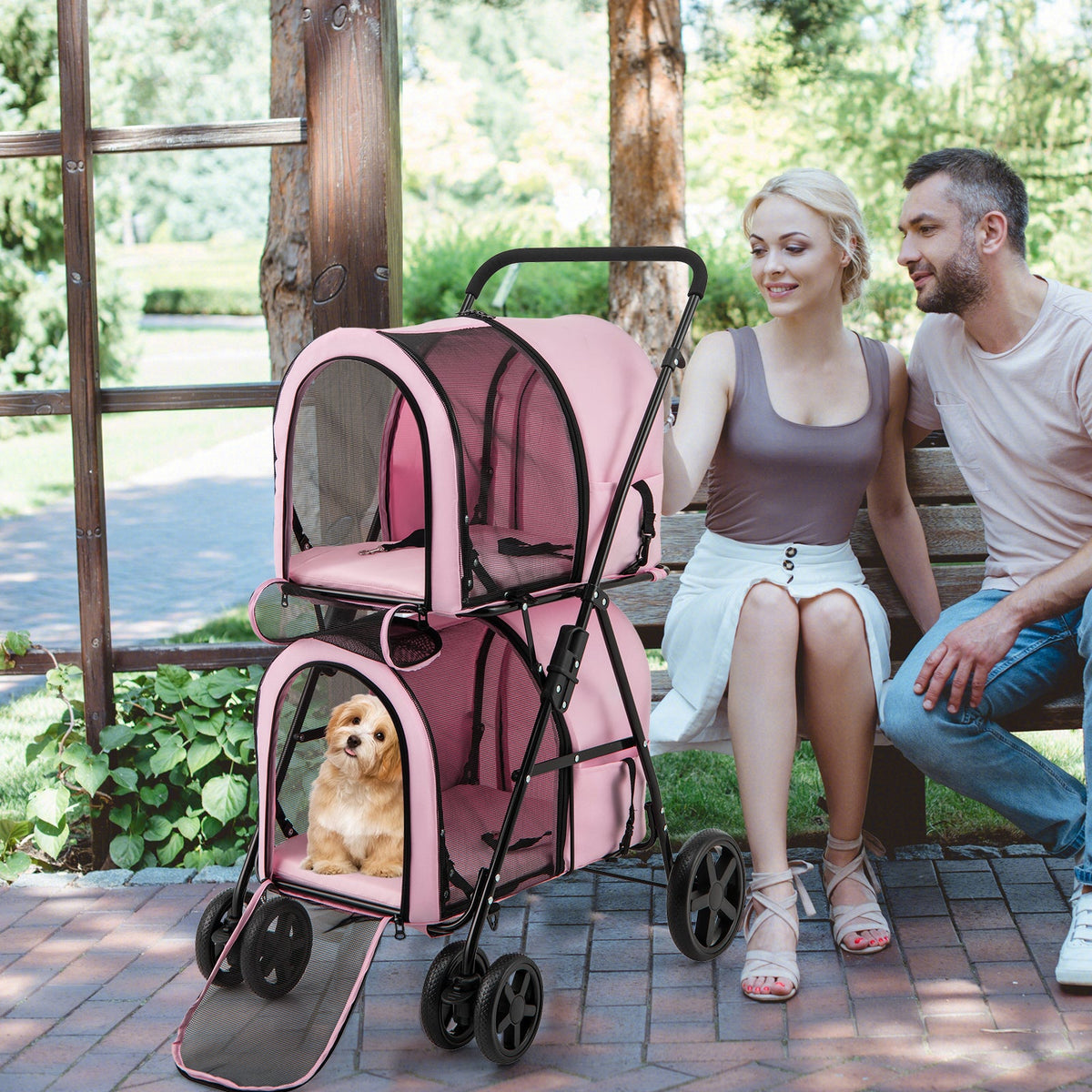 4-in-1 Multifunctional Double Pet Stroller