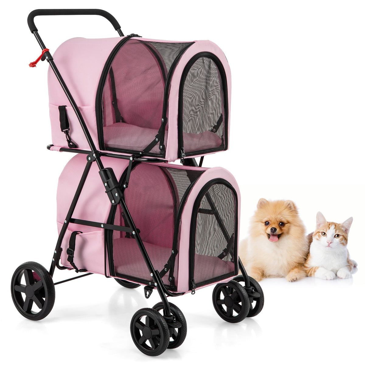 4-in-1 Multifunctional Double Pet Stroller