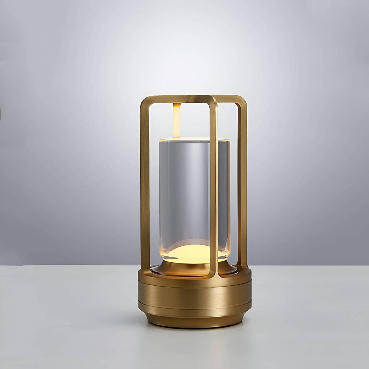 Cordless LED Table Lamp Lantern (in Gold)