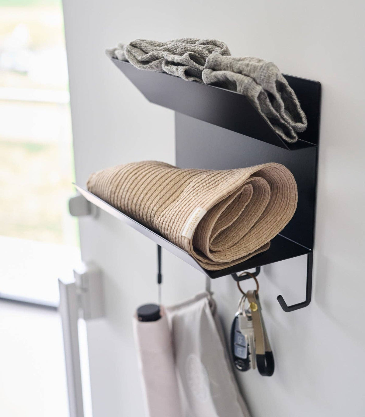 Magnetic Steel Entryway Organizer - Matte Black