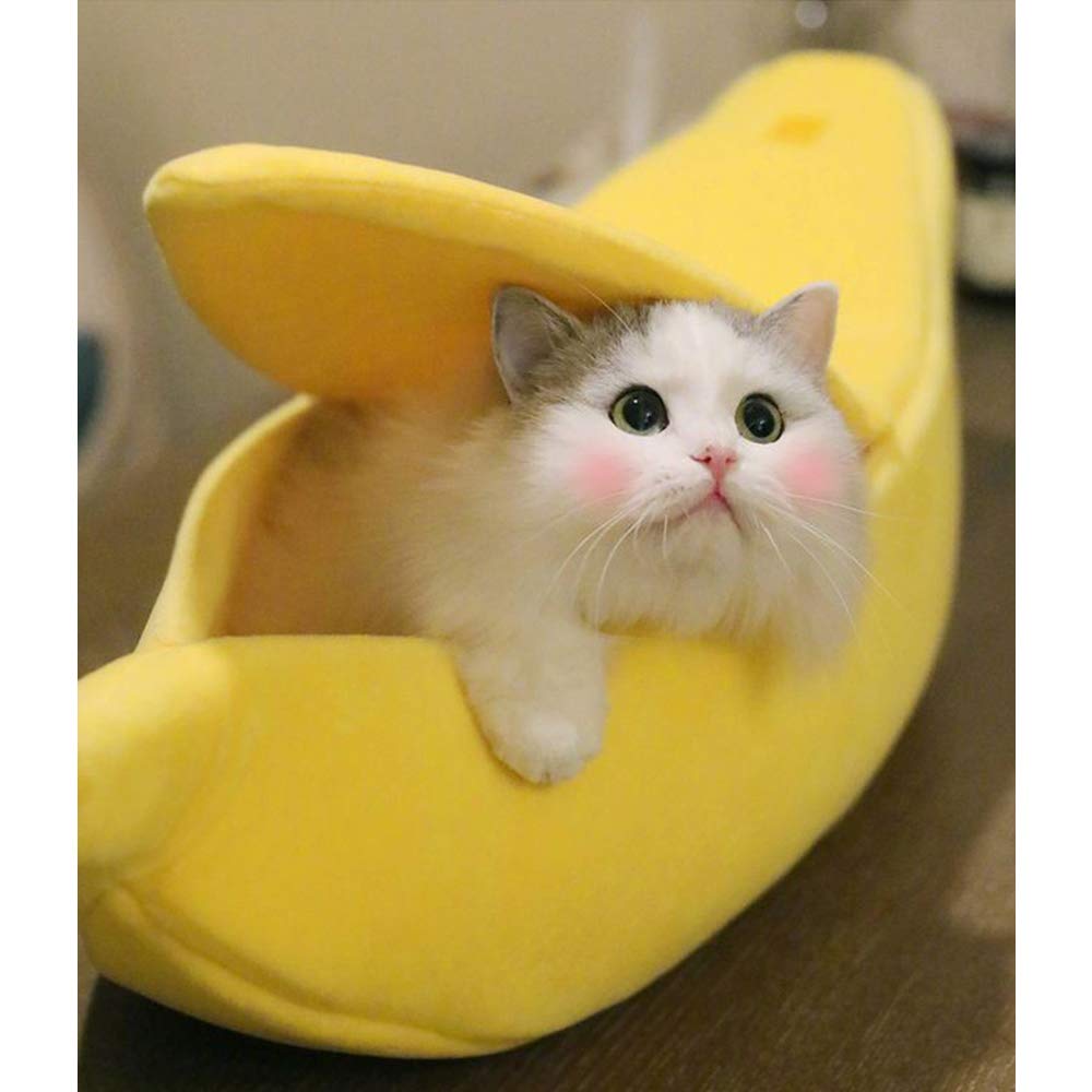 Cozy Peel-Back Banana Pet Bed