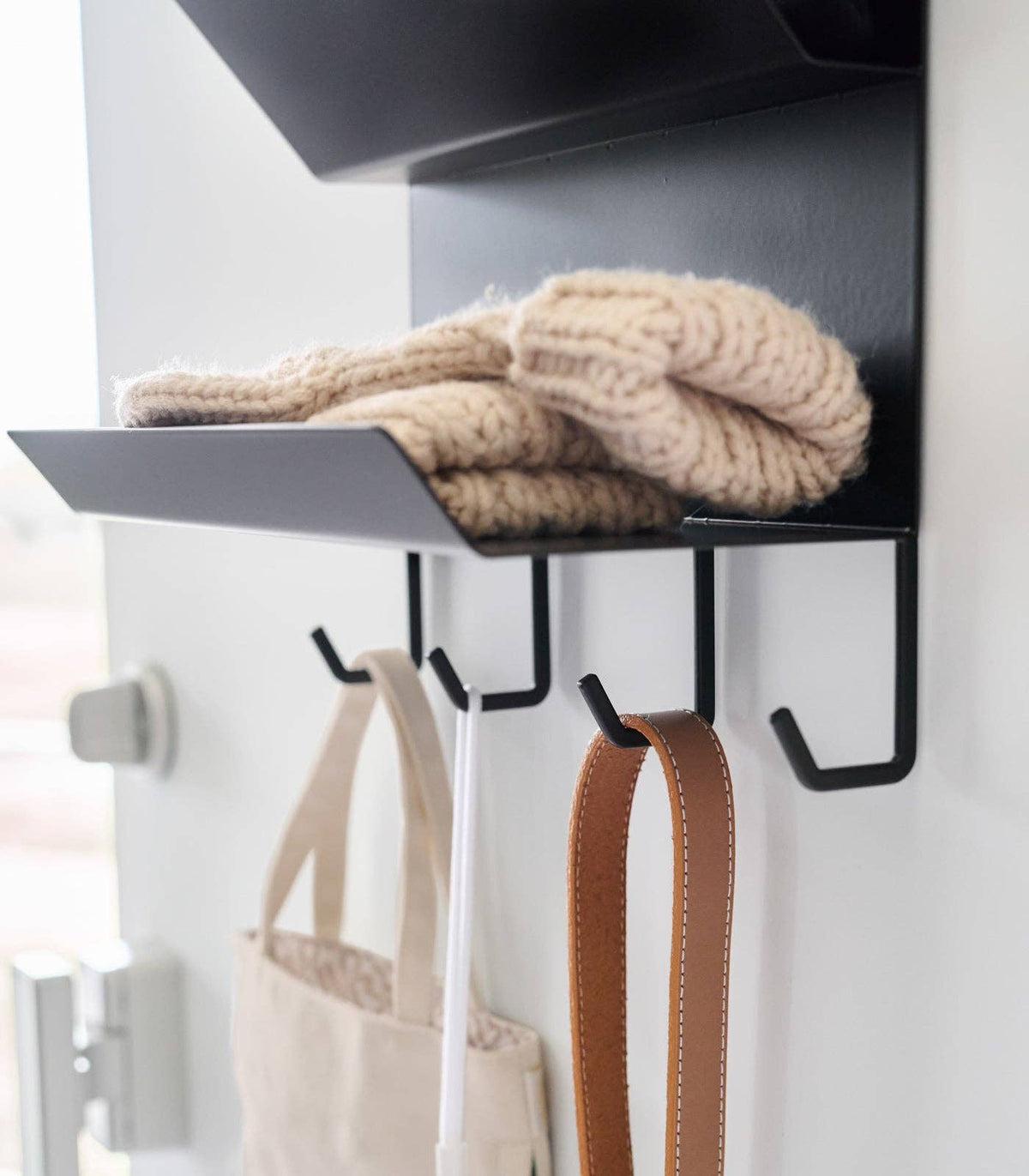 Magnetic Steel Entryway Organizer - Matte Black