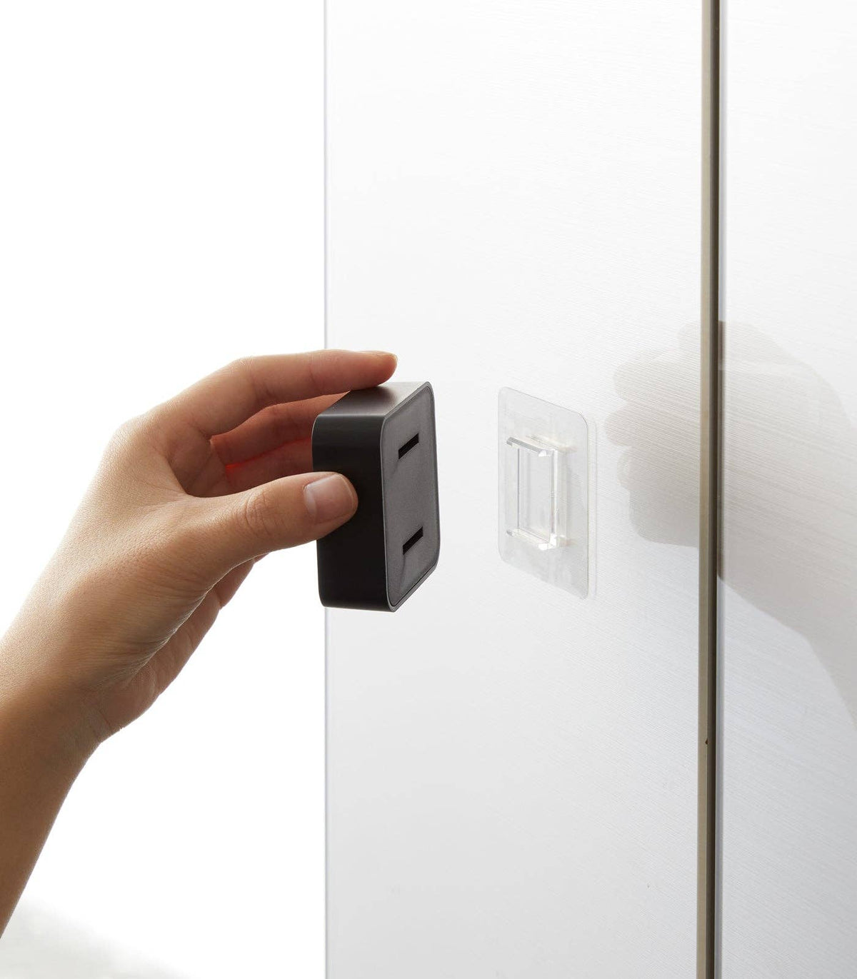 Traceless Adhesive Hand Towel Holder - Matte Black