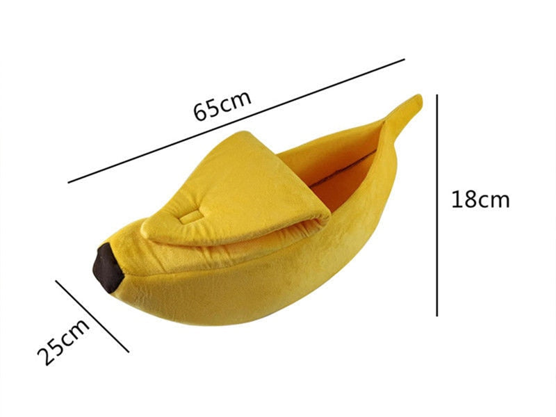 Cozy Peel-Back Banana Pet Bed