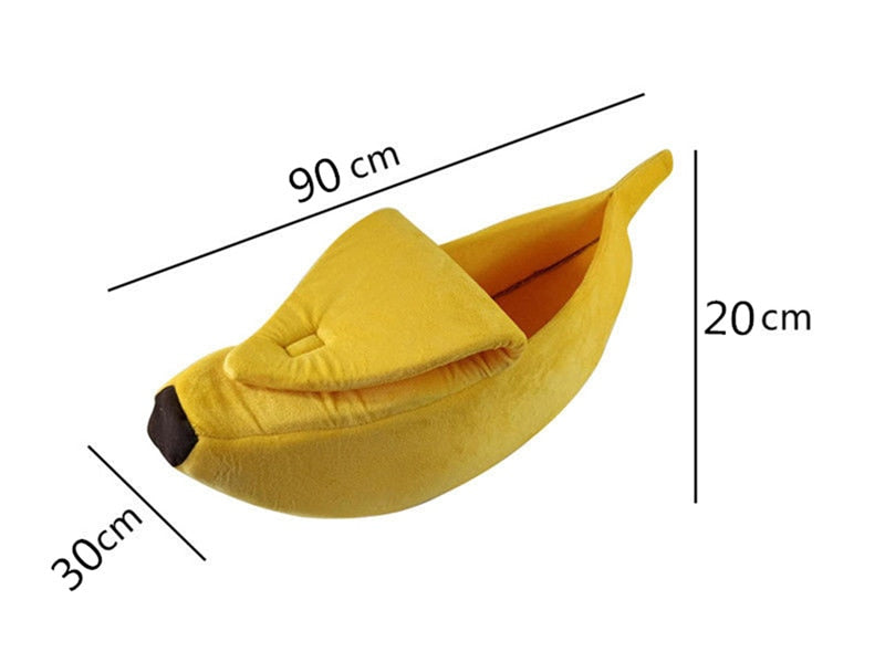 Cozy Peel-Back Banana Pet Bed